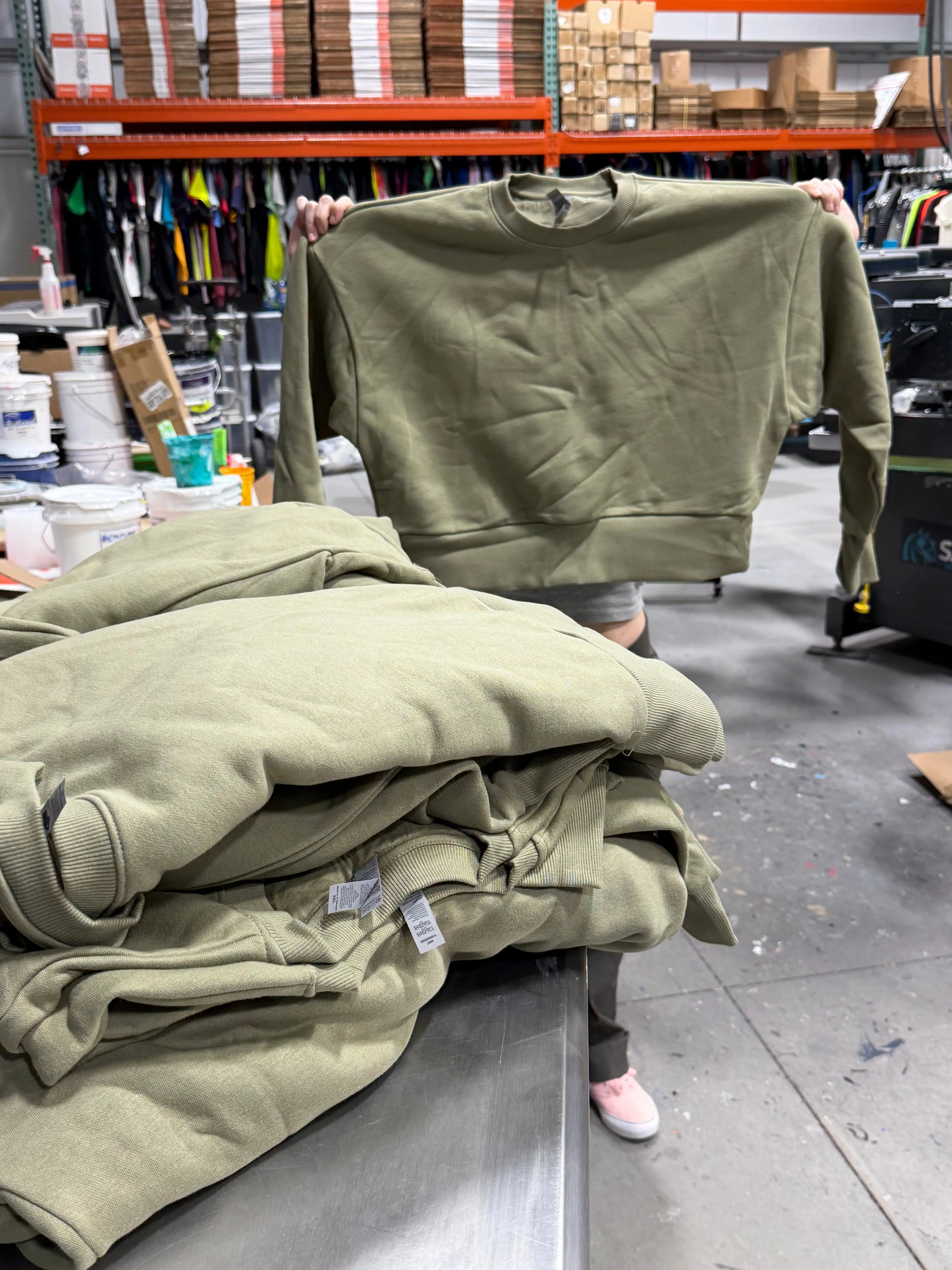 14 Next Level Women's Heavyweight Sweatshirt - Light Olive