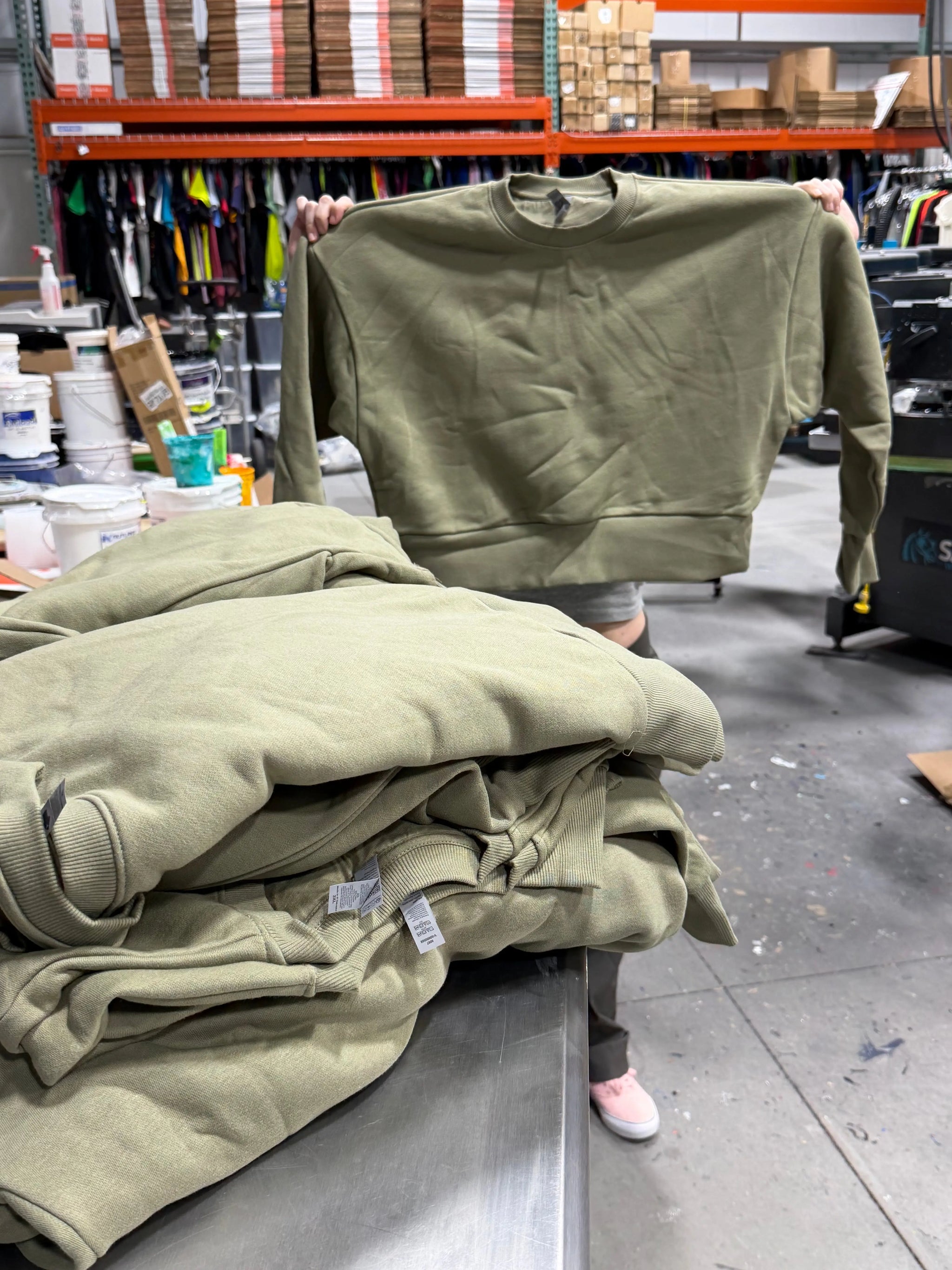 14 Next Level Women's Heavyweight Sweatshirt - Light Olive