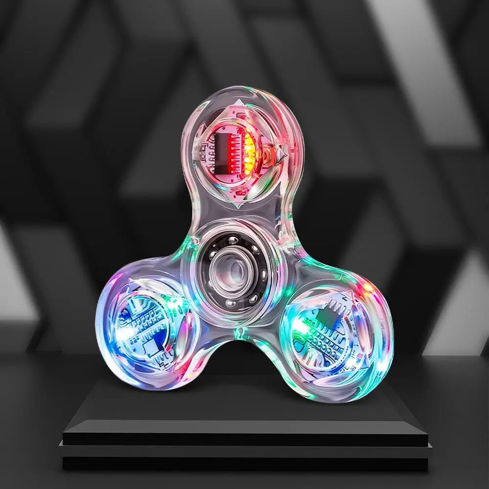 Custom Clear LED Lights Fidget Spinner Toy