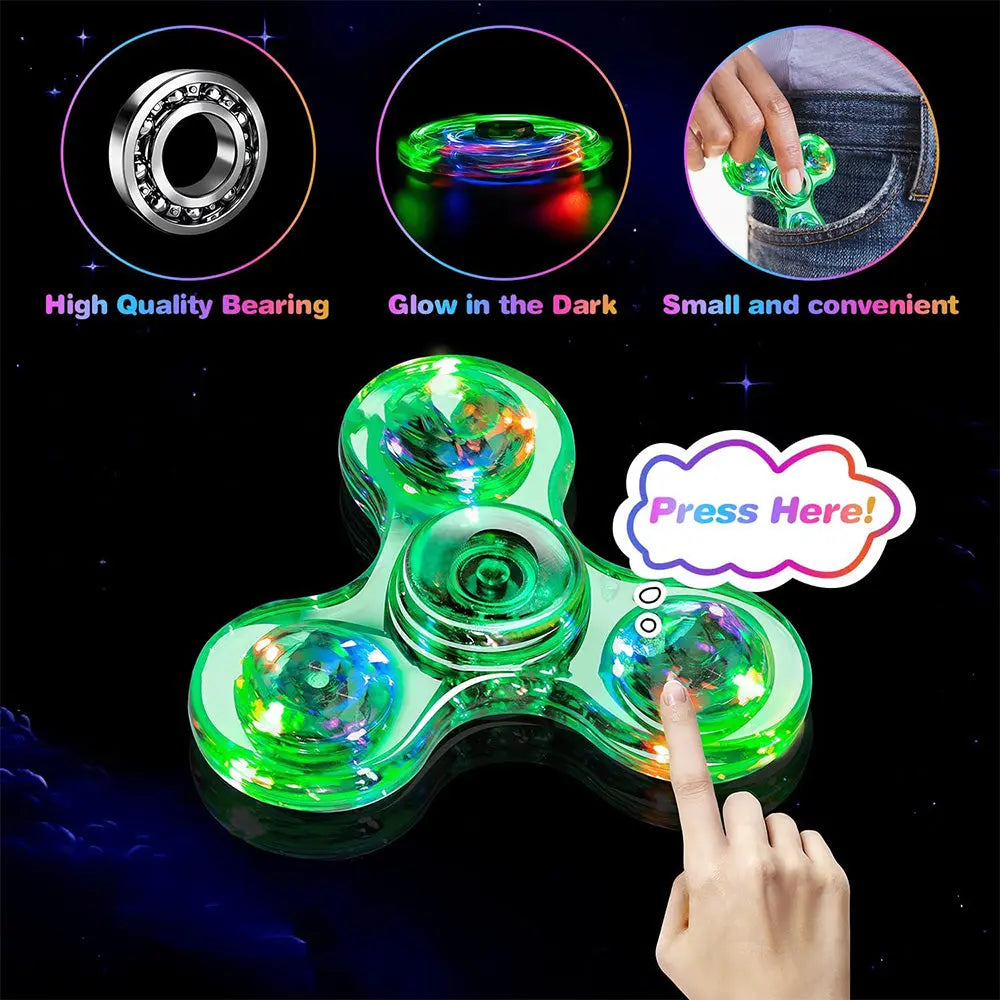 Custom Clear LED Lights Fidget Spinner Toy