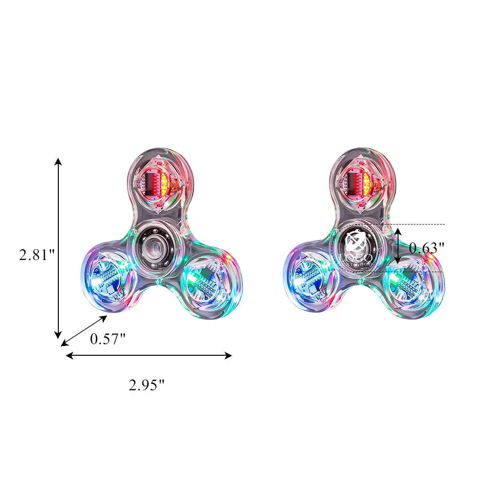 Custom Clear LED Lights Fidget Spinner Toy