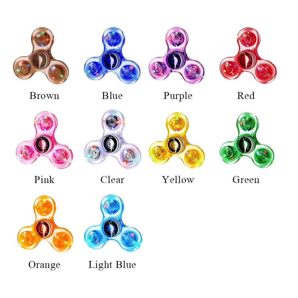Custom Clear LED Lights Fidget Spinner Toy