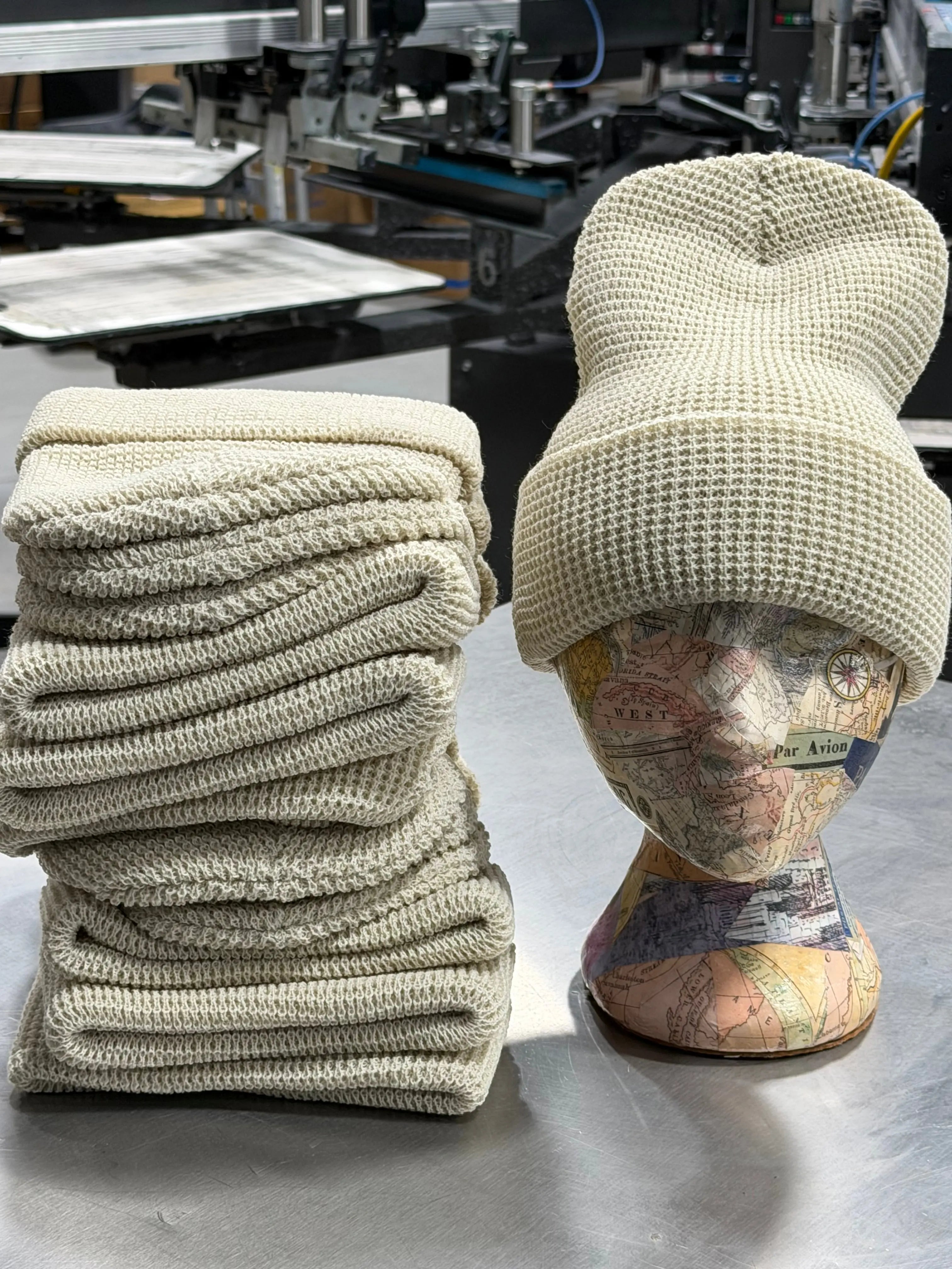 12 Richardson Waffle Knit Beanies with Cuff - Birch