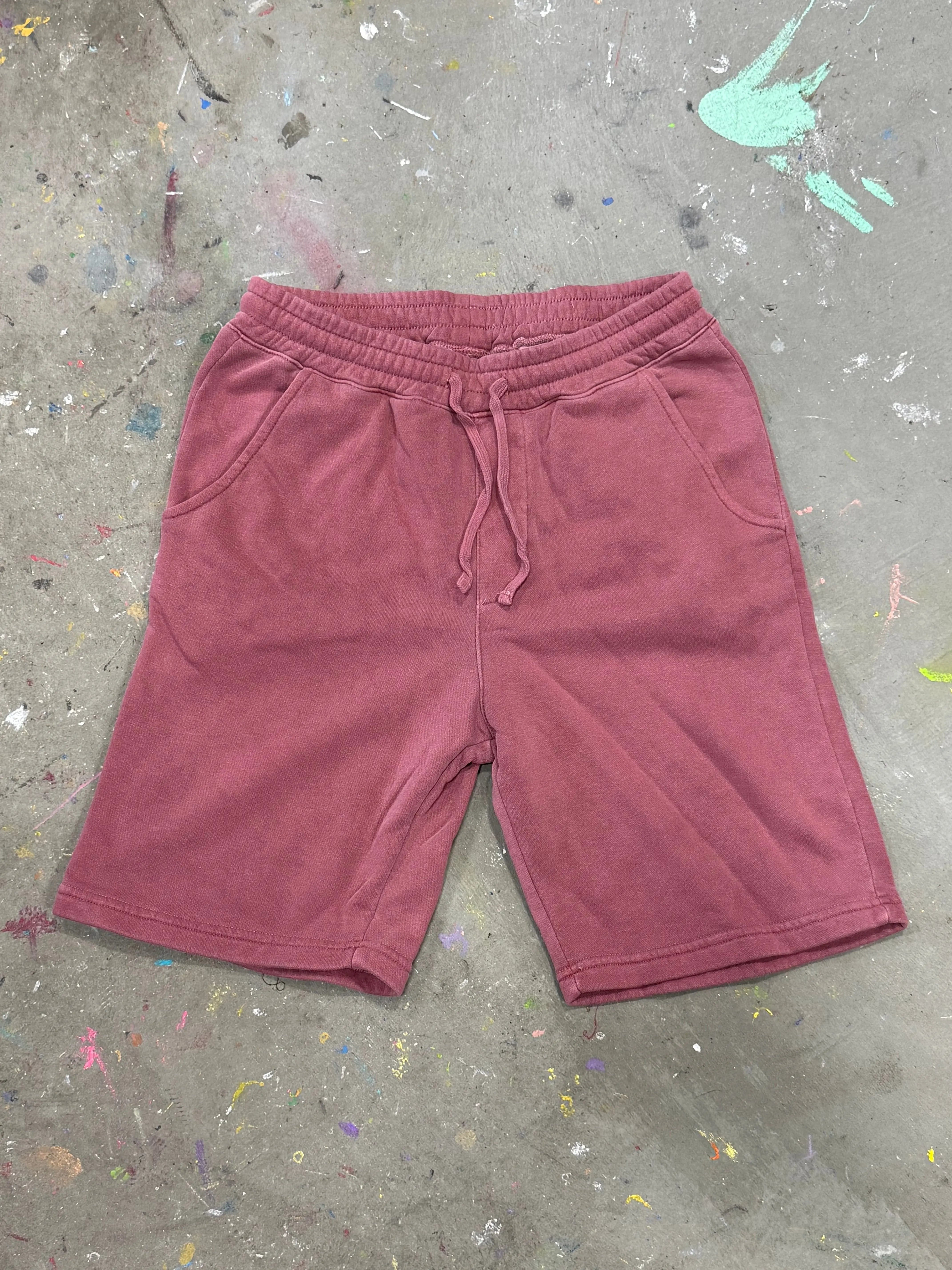 12 Independent Unisex Fleece Jogger Shorts - Pigment Maroon