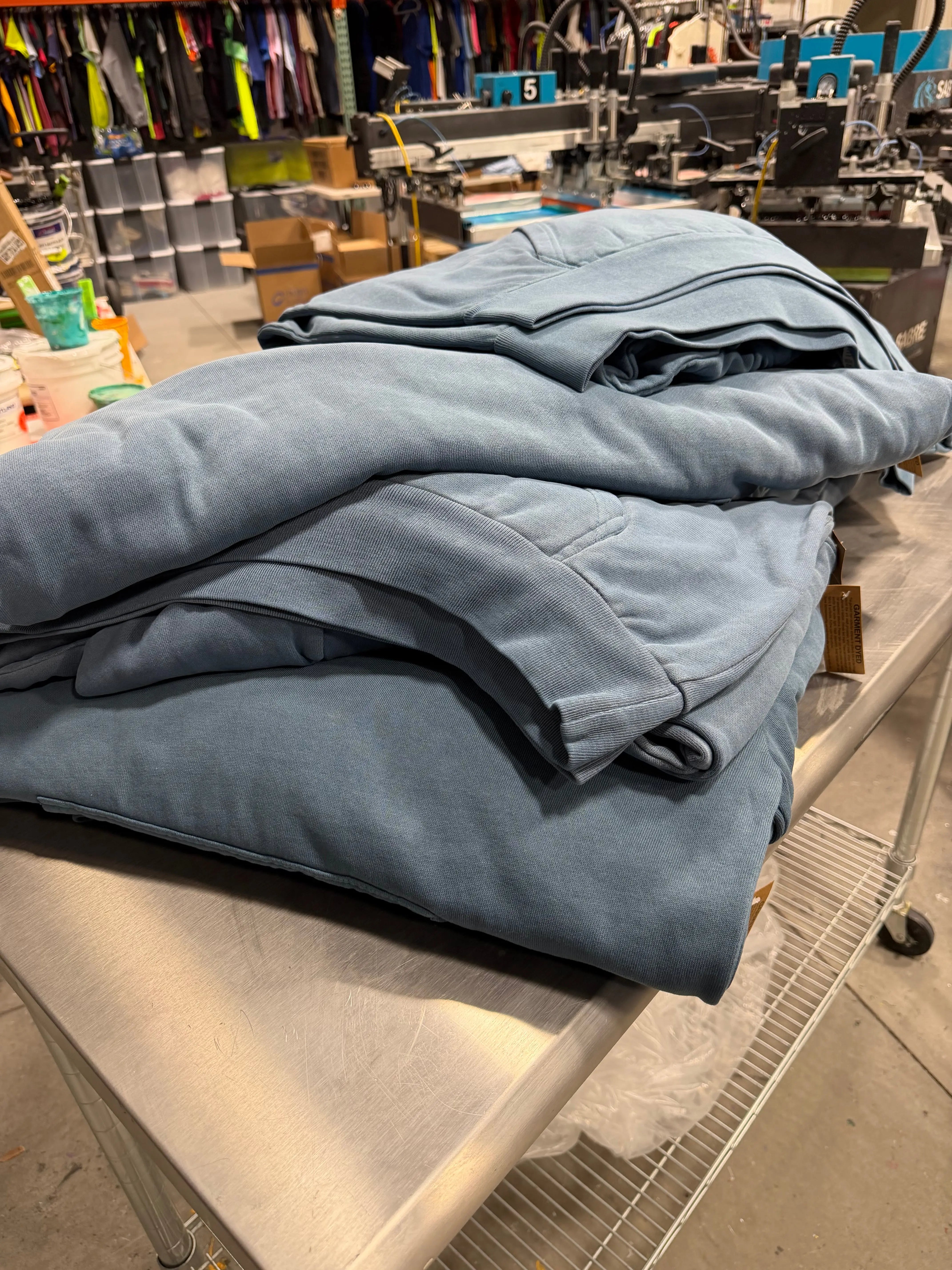 16 Lane Seven Heavy Pullover Hoodies - Pebble Blue
