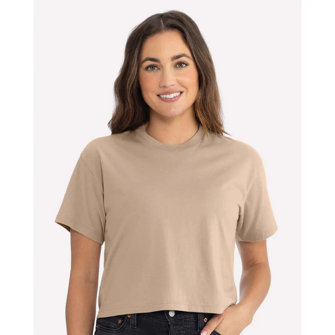 70 Tan Premium Next Level Crop TopsGame Over Merch