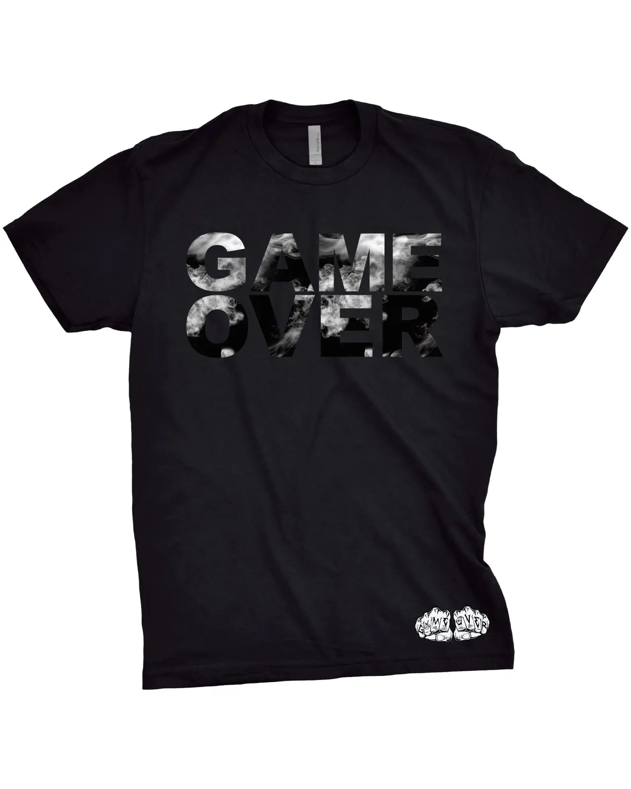 Game Over Black Smoke T-Shirt | Trippy Graphic TeeGame Over Merch