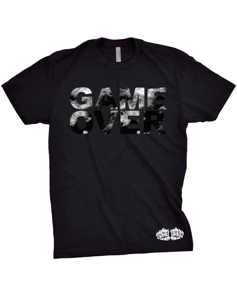 Game Over Black Smoke T-Shirt | Trippy Graphic TeeGame Over Merch
