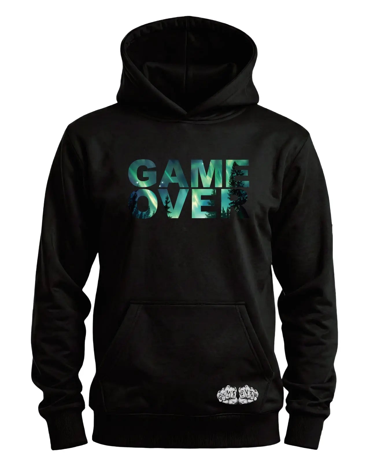 Game Over Northern Lights Hoodie | Nature Graphic HoodieGame Over Merch