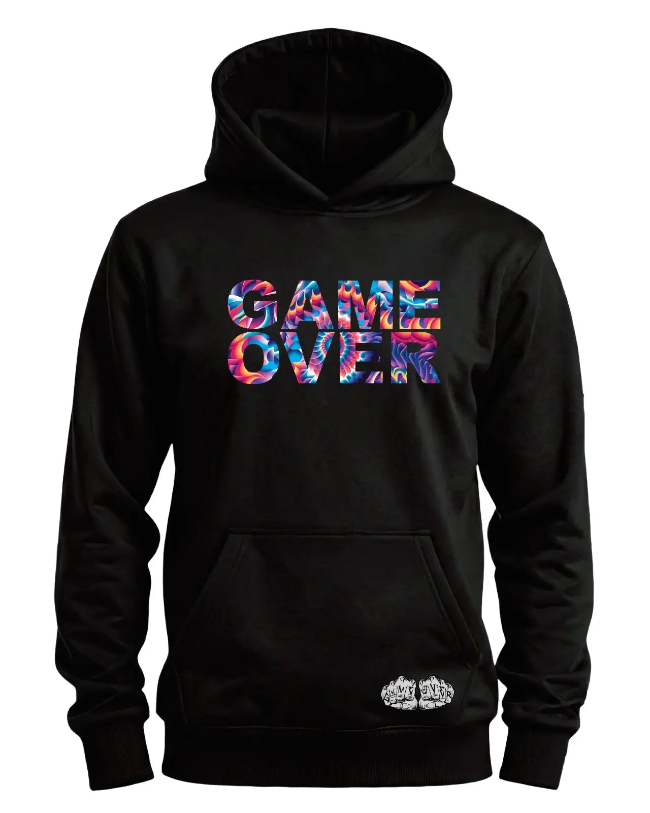 Game Over Tie Dye Psychadelic Hoodie | Trippy Graphic HoodieGame Over Merch