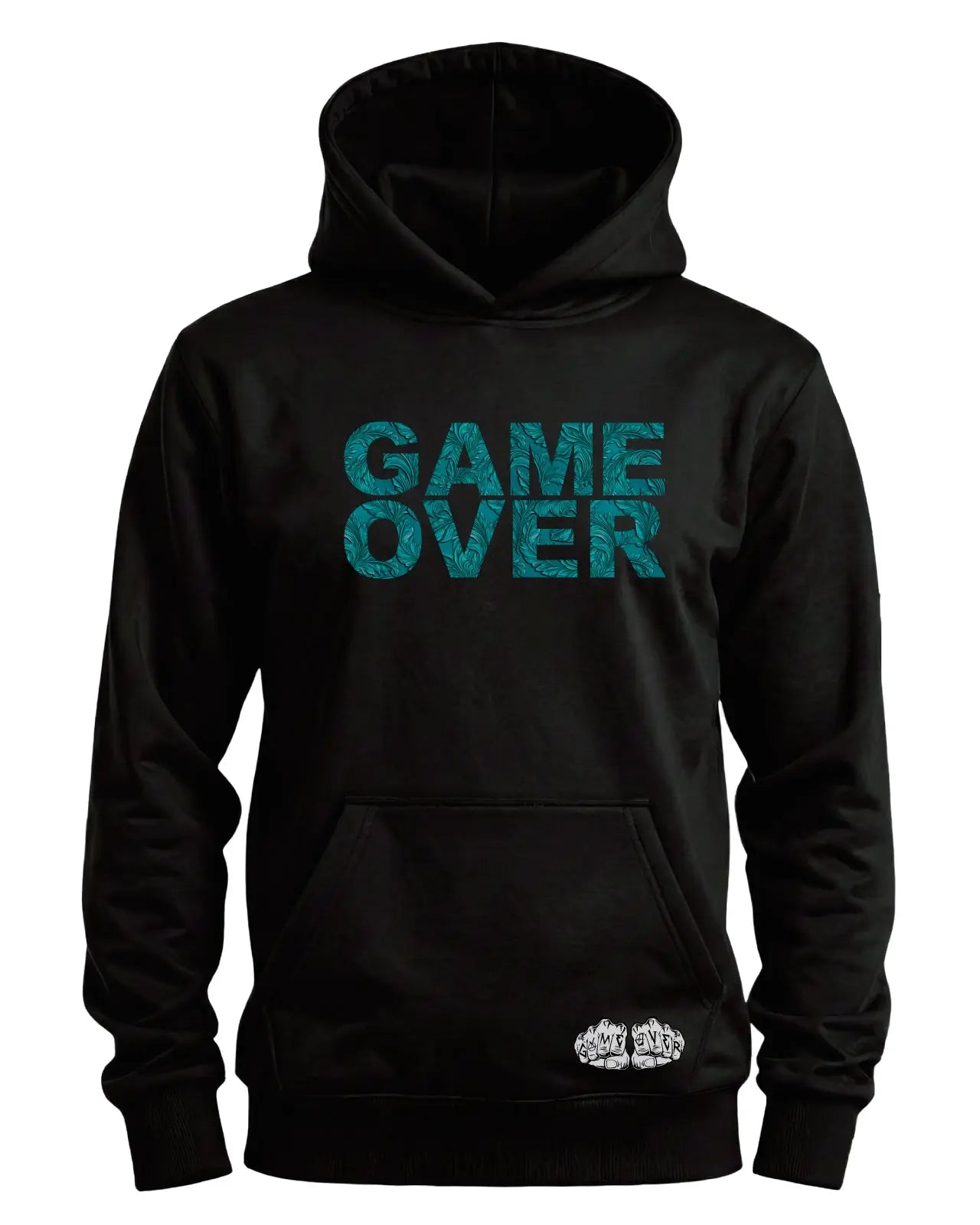 Game Over Turquoise Hoodie | Southwestern Graphic HoodieGame Over Merch