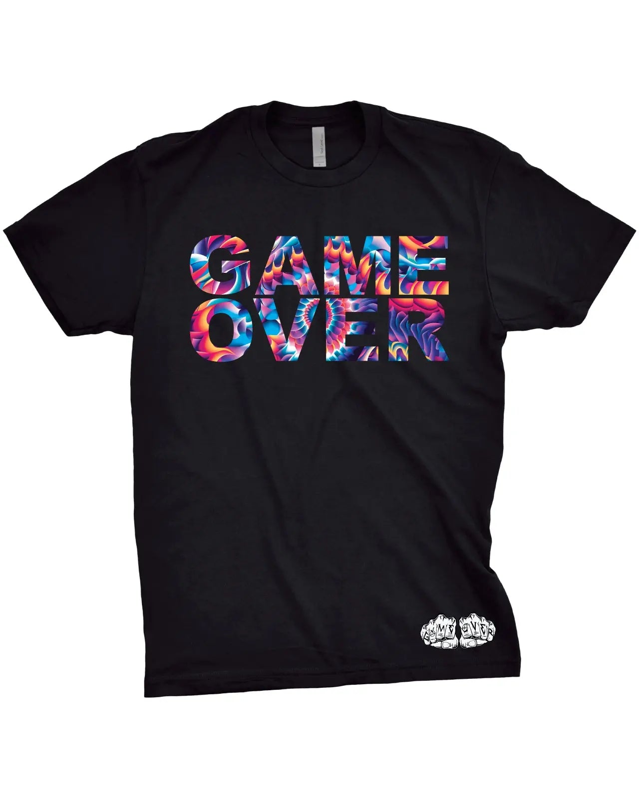 Game Over Tie Dye Psychedelic T-Shirt | Trippy Graphic TeeGame Over Merch