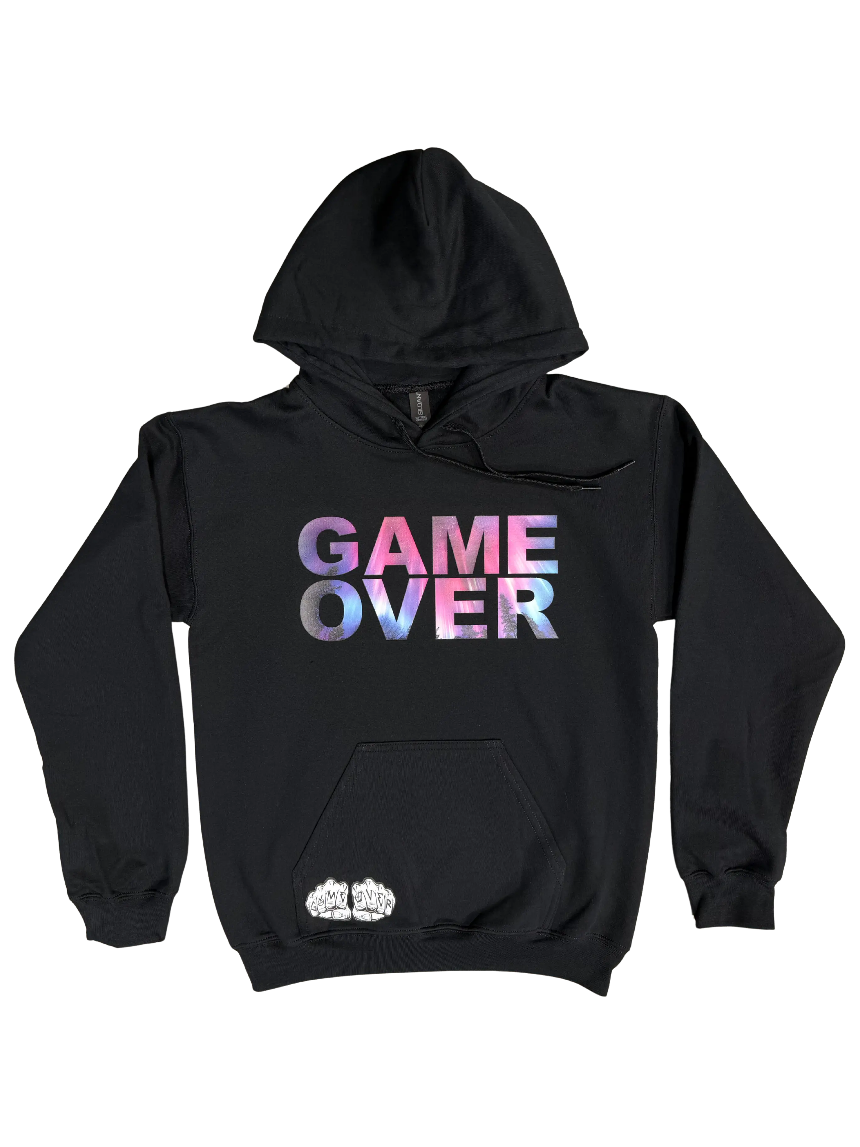 Game Over Aurora Borealis Pullover HoodieGame Over Merch