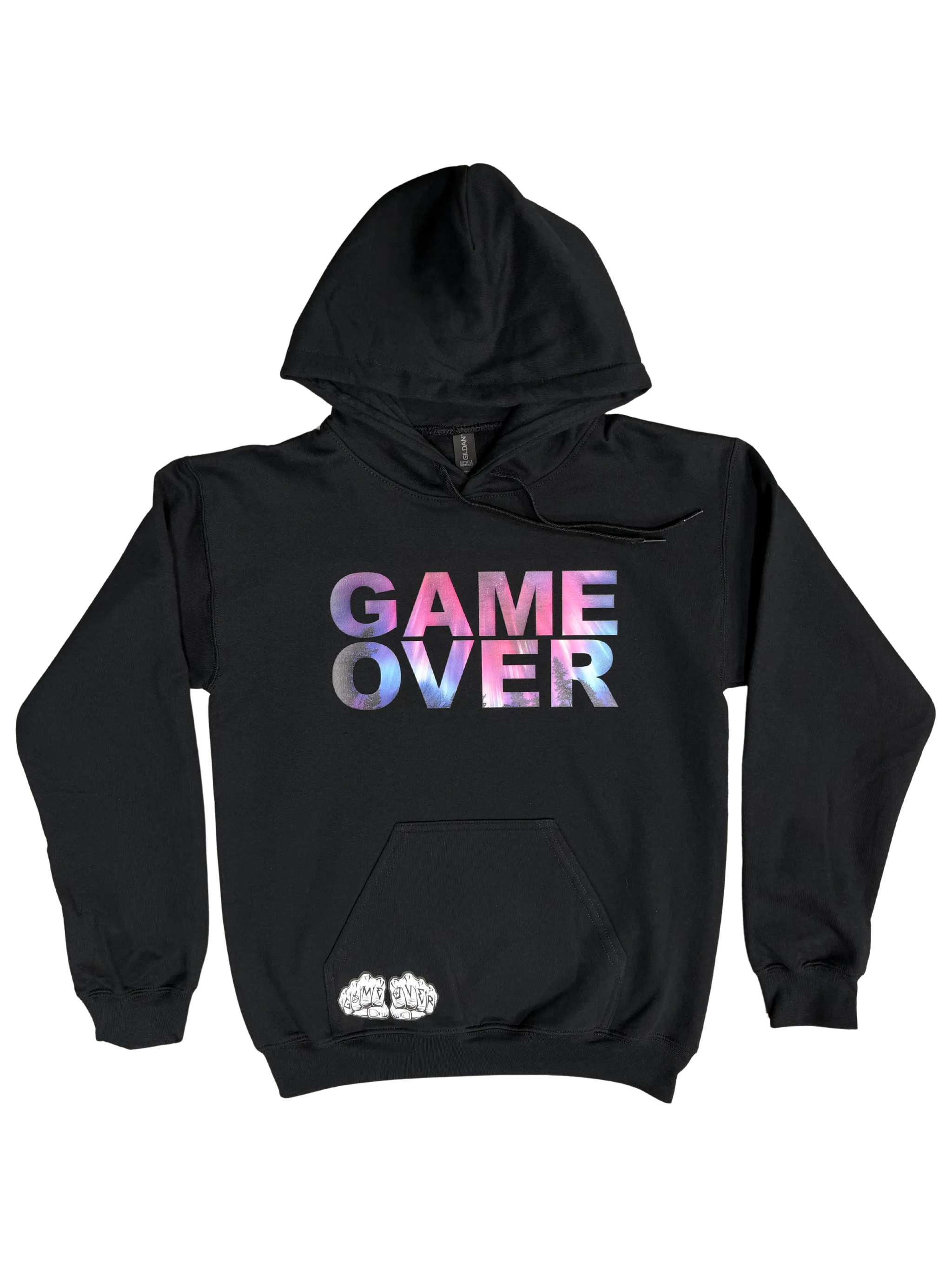 Game Over Aurora Borealis Pullover HoodieGame Over Merch