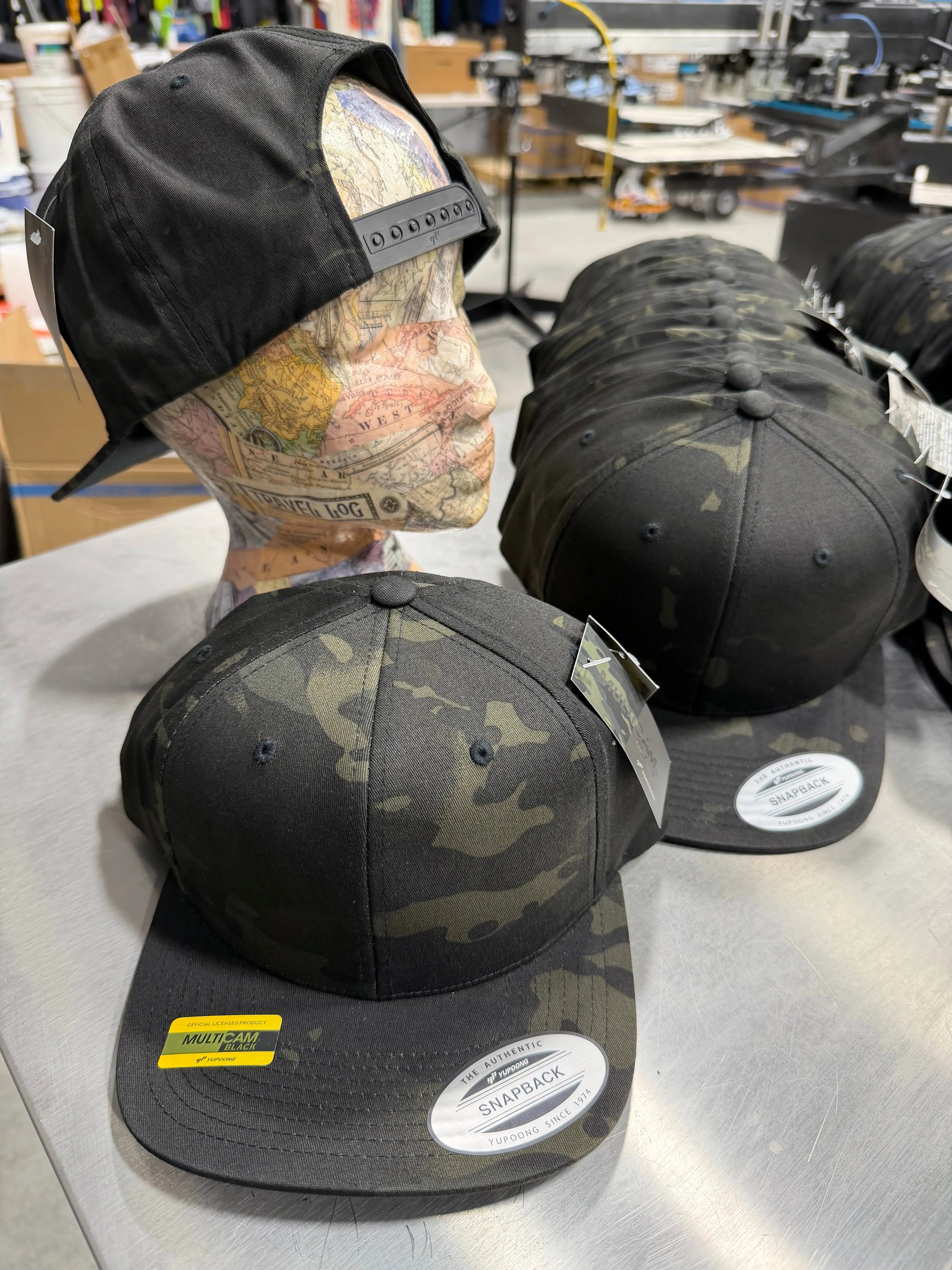 34 YP Classics Premium Flat Bill Snapback Caps - Multicam Black