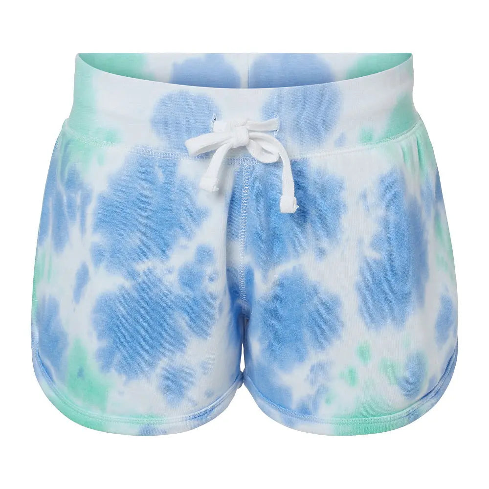 10 J.America Ladies Triblend Fleece Shorts - Lagoon