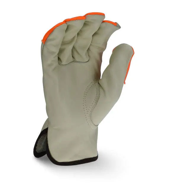 Radians RWG4221HV High Visibility Standard Grain Cowhide Leather Driver 12-Pack