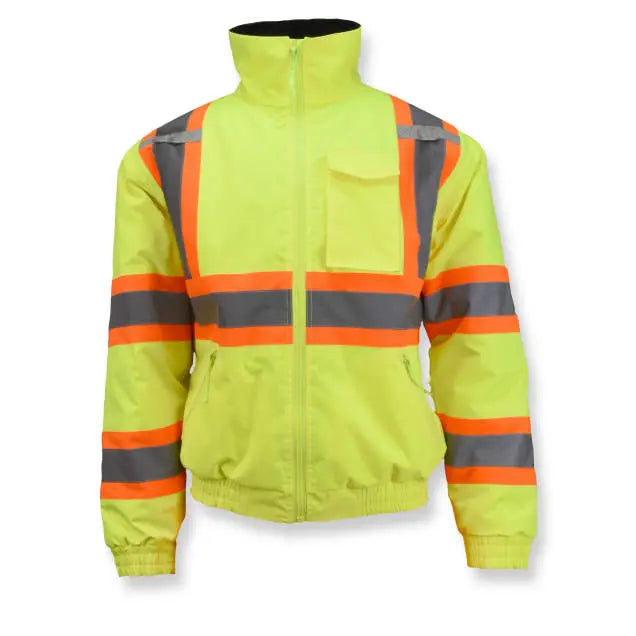 Radians SJ11QX-3 Class 3 X-Back Quilted Bomber Jacket with Hood