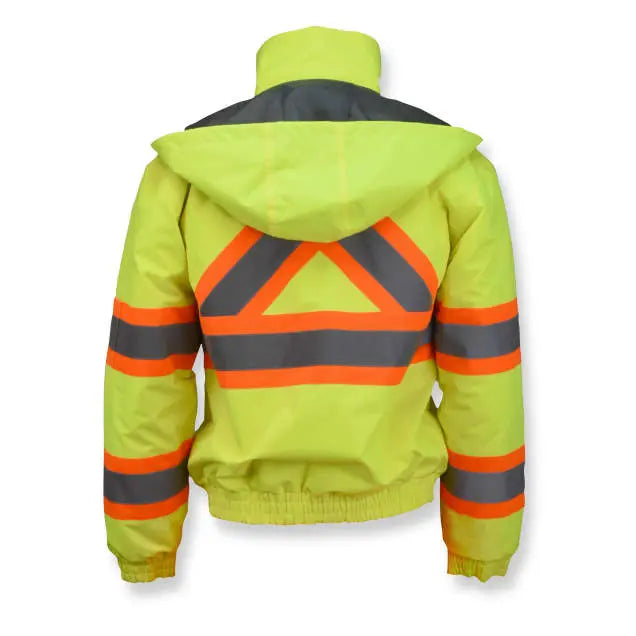 Radians SJ11QX-3 Class 3 X-Back Quilted Bomber Jacket with Hood
