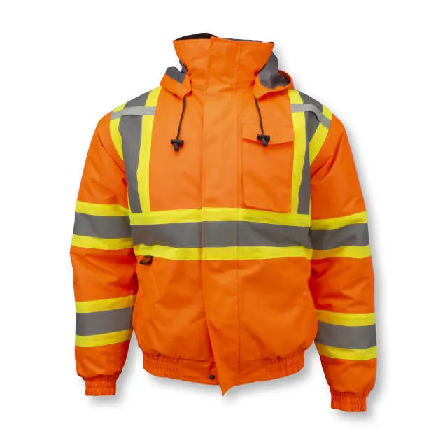 Radians SJ11QX-3 Class 3 X-Back Quilted Bomber Jacket with Hood