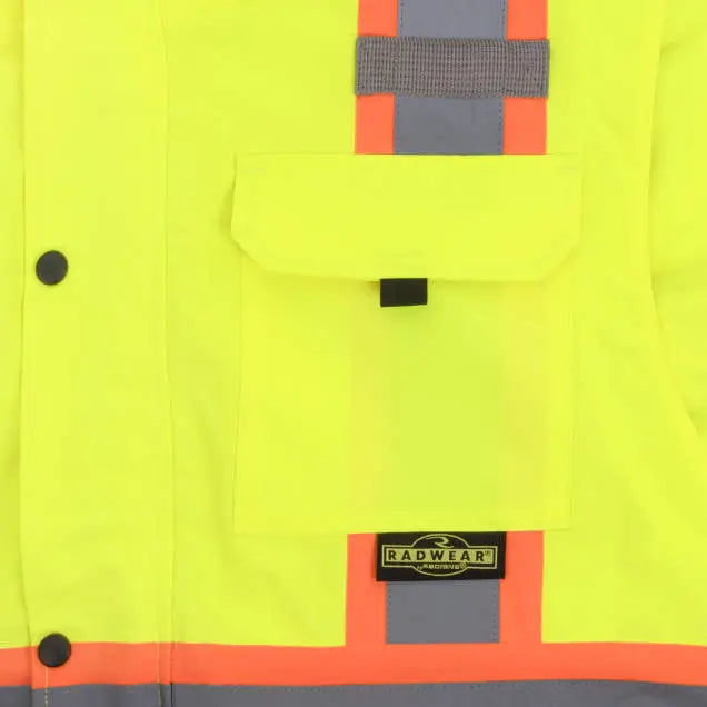 Radians SJ511B Class 3 Hi-Vis Hooded Bomber Jacket with Removable Sleeves