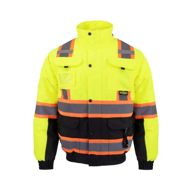 Radians SJ511B Class 3 Hi-Vis Hooded Bomber Jacket with Removable Sleeves