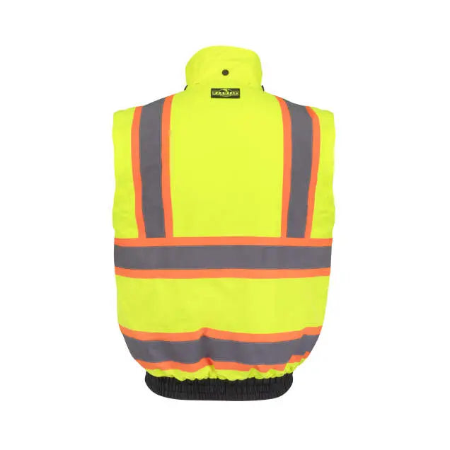 Radians SJ511B Class 3 Hi-Vis Hooded Bomber Jacket with Removable Sleeves
