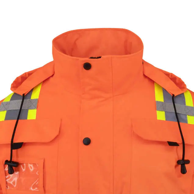 Radians SJ511B Class 3 Hi-Vis Hooded Bomber Jacket with Removable Sleeves