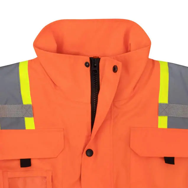 Radians SJ511B Class 3 Hi-Vis Hooded Bomber Jacket with Removable Sleeves