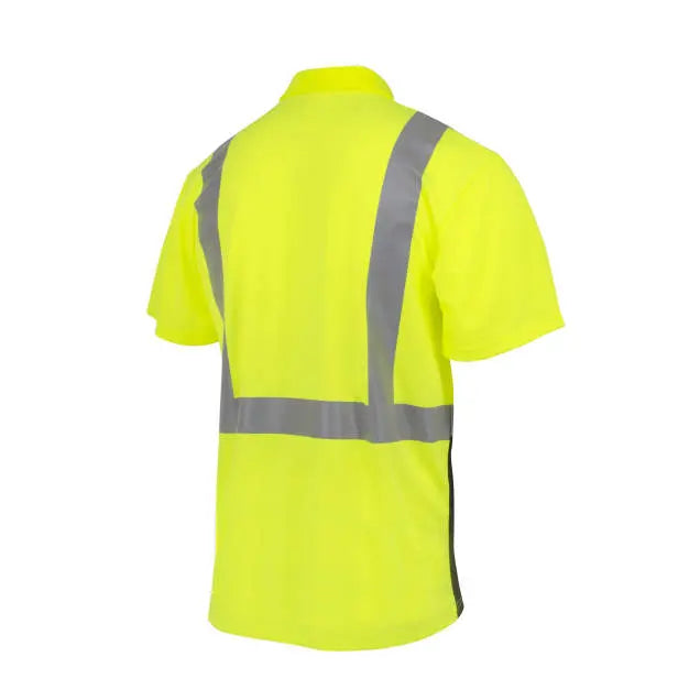 Radians ST12B Class 2 High Visibility Color Blocked Safety Short Sleeve Polo