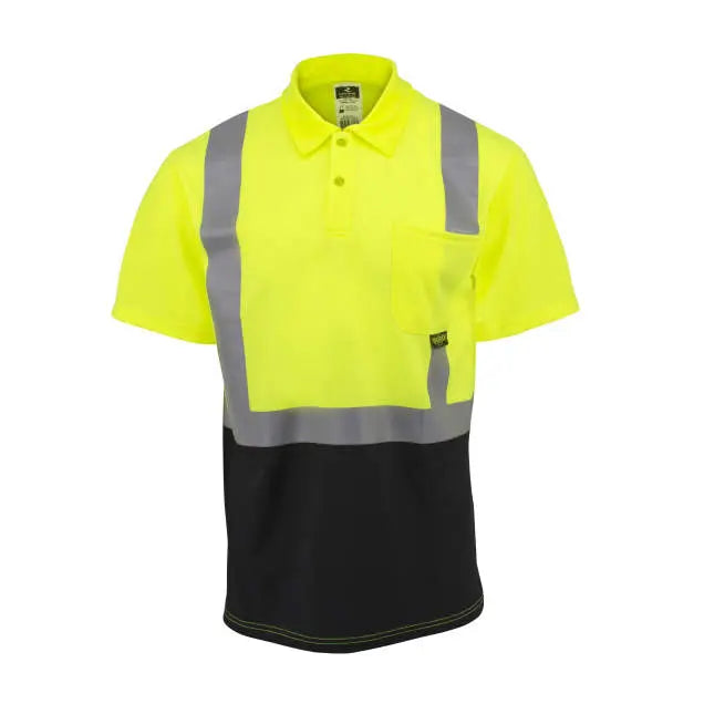 Radians ST12B Class 2 High Visibility Color Blocked Safety Short Sleeve Polo