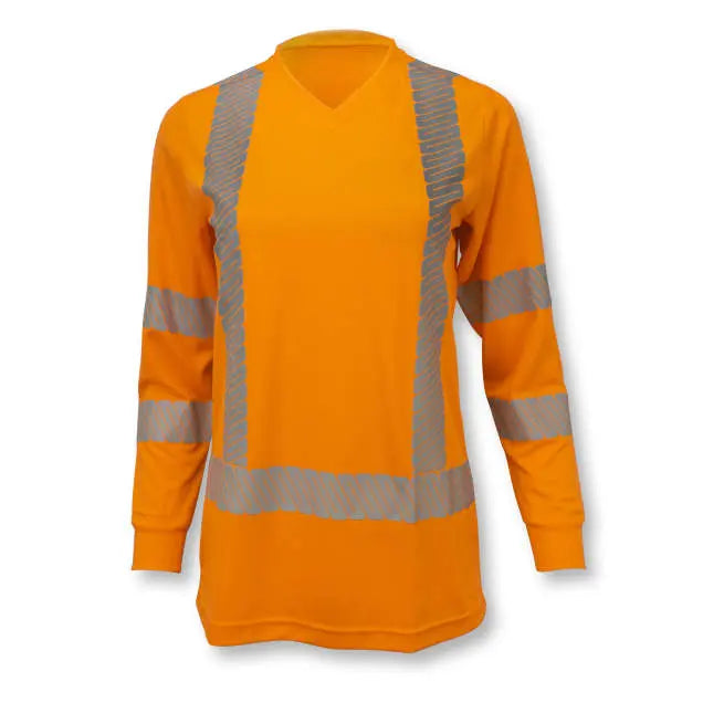 Radians ST21W Class 3 High Visibility Women's Long Sleeve Safety T-Shirt with Max-Dri™