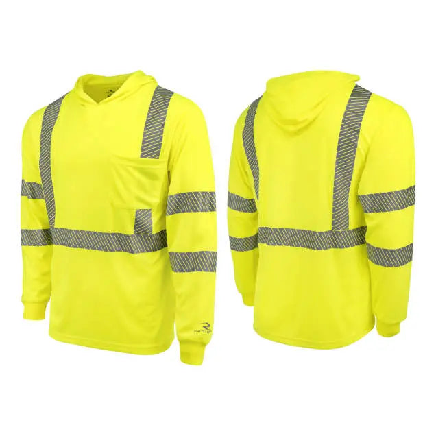 Radians ST61-3 Hooded Type R Class 3 Mesh Long Sleeve T-Shirt w/ UV Protection