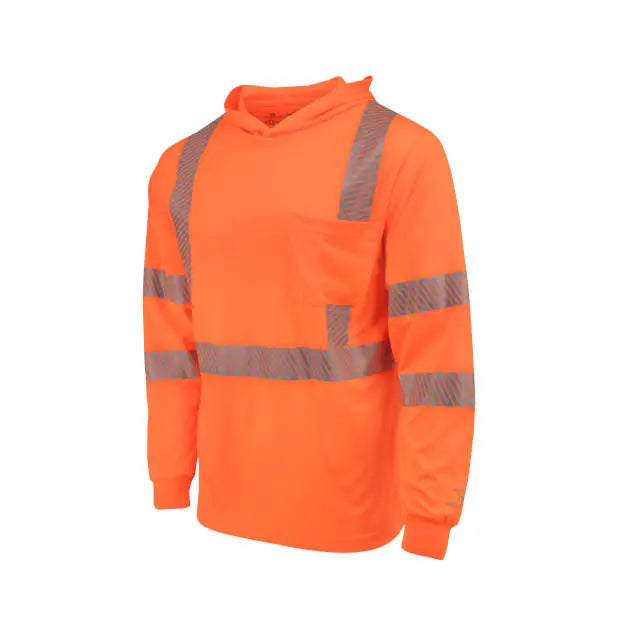 Radians ST61-3 Hooded Type R Class 3 Mesh Long Sleeve T-Shirt w/ UV Protection