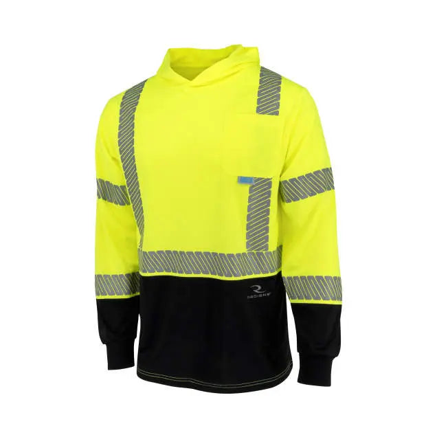 Radians ST631B Class 3 UPF 40 Color Block Long Sleeve T-Shirt with Hood