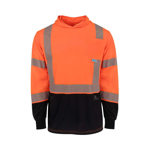 Radians ST631B Class 3 UPF 40 Color Block Long Sleeve T-Shirt with Hood