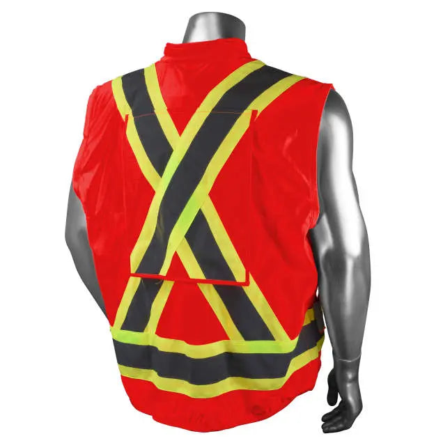 Radians SV030X-1 Heavy Duty 12-Pocket Cruiser Vest with Back Pouch X-Back