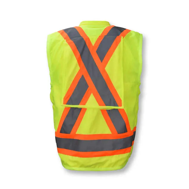 Radians SV030X-2 Heavy Duty 10-Pocket Cruiser Vest with Back Pouch X-Back