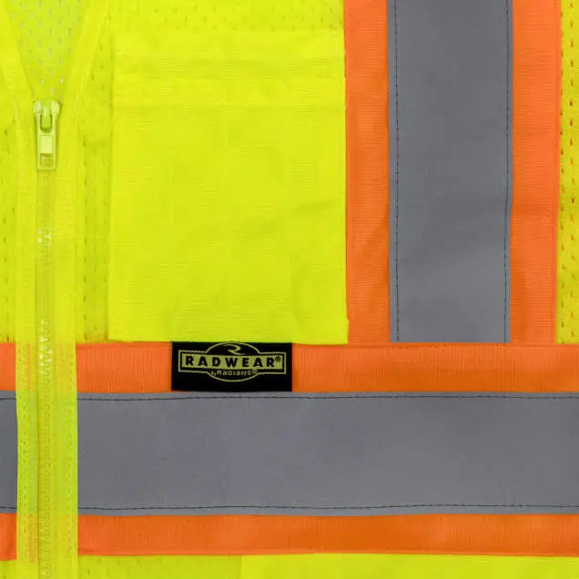 Radians SV232 Class 2 Mesh Surveyor Vest with Side Seam Zippers and Two-Tone Tape