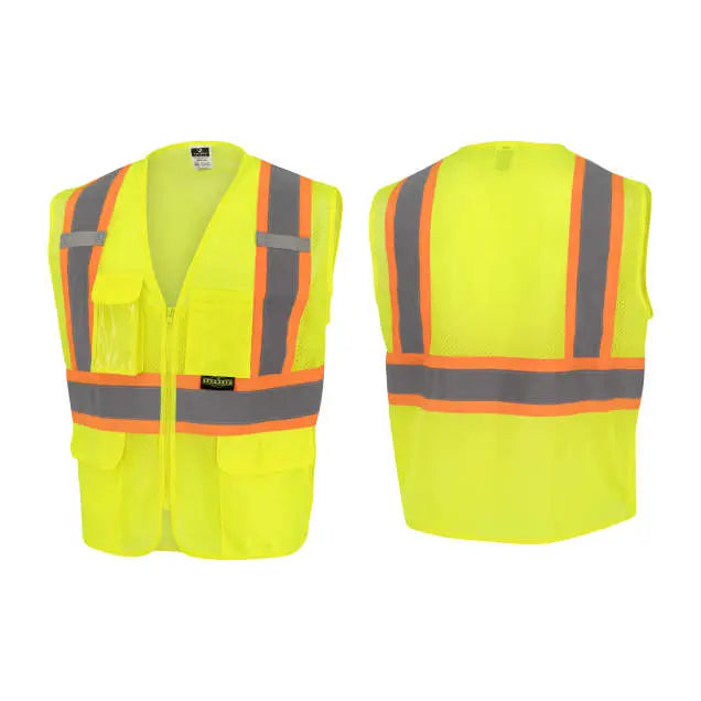 Radians SV232 Class 2 Mesh Surveyor Vest with Side Seam Zippers and Two-Tone Tape