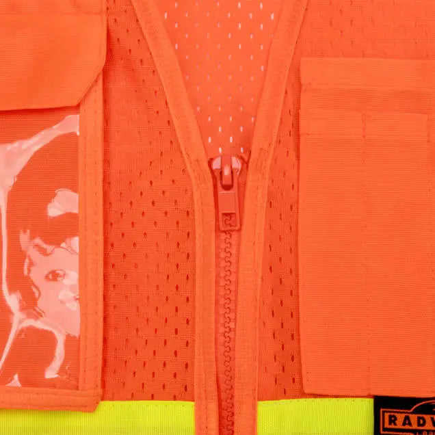 Radians SV232 Class 2 Mesh Surveyor Vest with Side Seam Zippers and Two-Tone Tape