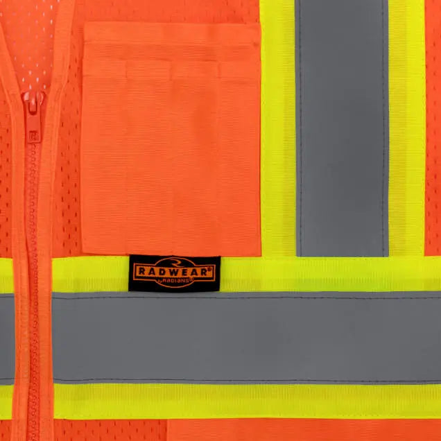 Radians SV232 Class 2 Mesh Surveyor Vest with Side Seam Zippers and Two-Tone Tape