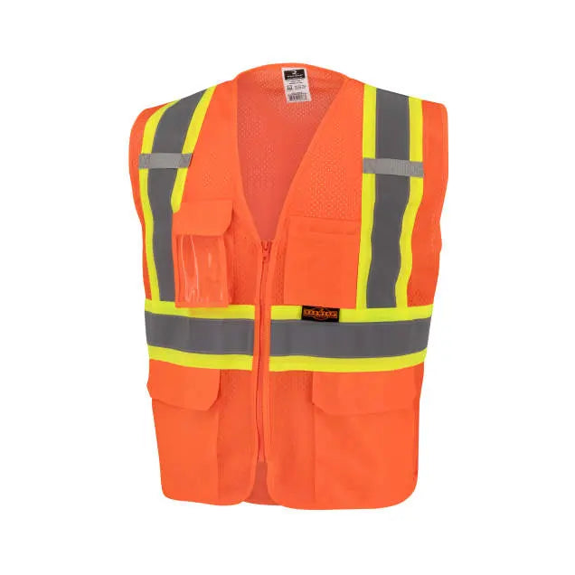 Radians SV232 Class 2 Mesh Surveyor Vest with Side Seam Zippers and Two-Tone Tape