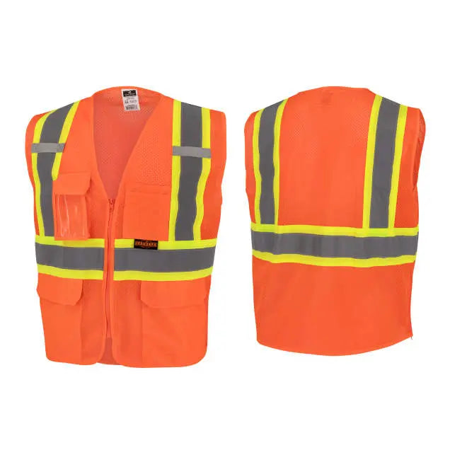 Radians SV232 Class 2 Mesh Surveyor Vest with Side Seam Zippers and Two-Tone Tape