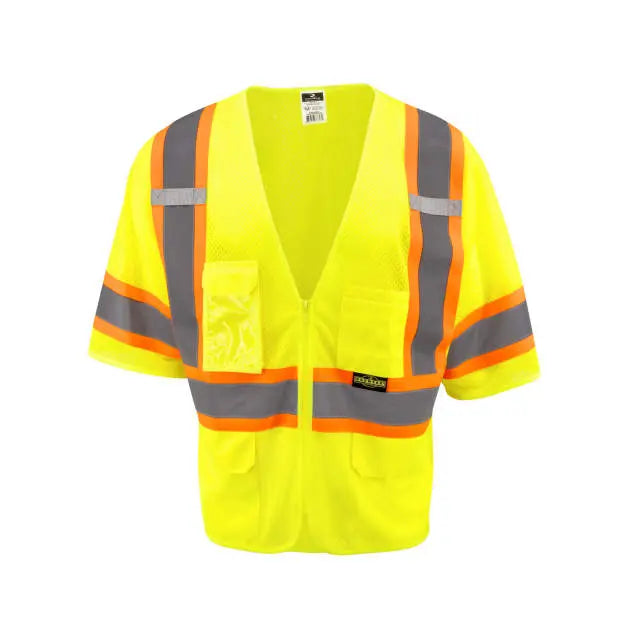 Radians SV232-3 Two Tone Surveyor Type R Class 3 Mesh Safety Vest with Dual Side Zippers
