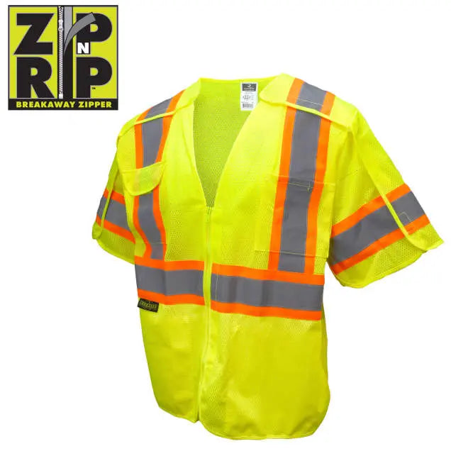Radians SV24-3 Class 3 Breakaway Safety Vest with Zip-N-Rip™