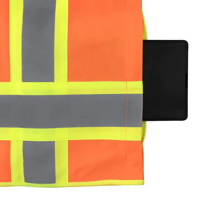 Radians SV69-2 Two Tone Surveyor Type R Class Mesh/Solid Safety Vest with Plan/Tablet Pocket
