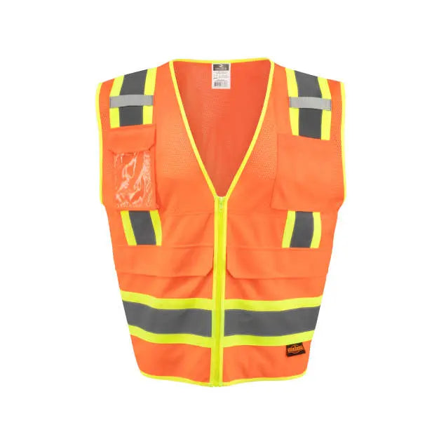Radians SV69-2 Two Tone Surveyor Type R Class Mesh/Solid Safety Vest with Plan/Tablet Pocket