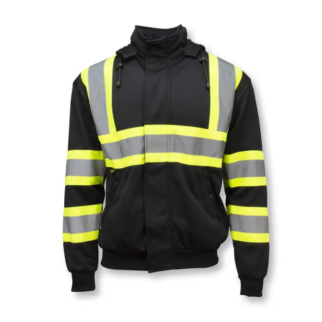 Radians SW01X-1 High Neck Zip Front X-Back Hooded Sweatshirt