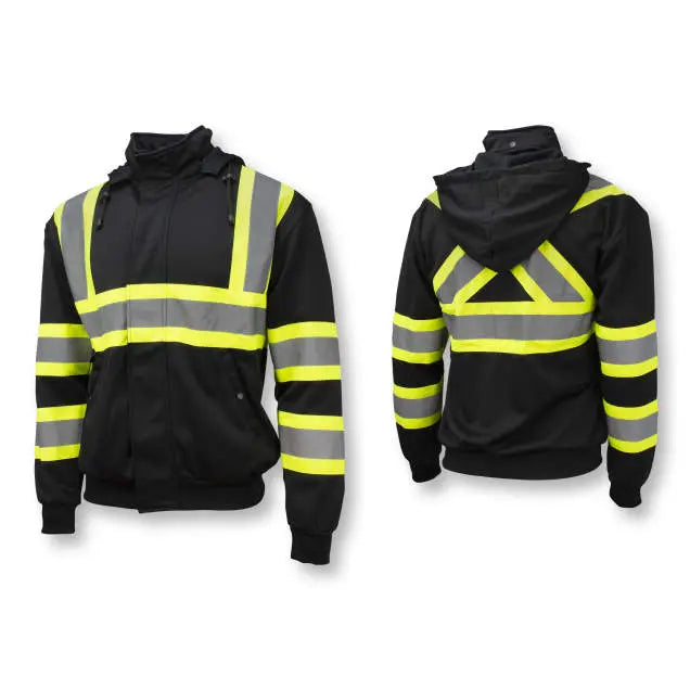 Radians SW01X-1 High Neck Zip Front X-Back Hooded Sweatshirt